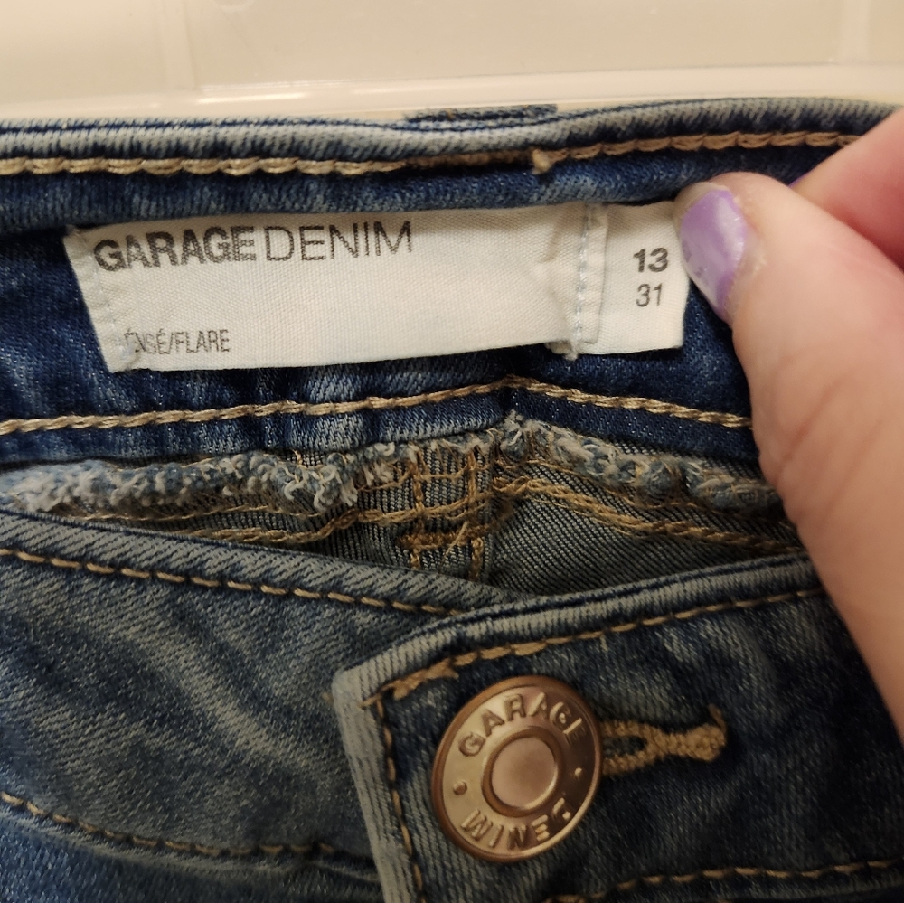 GARAGE DENIM, Bell Bottom Jeans, Size 13 but Fits More Like 9-10, EUC - Picture 3 of 5